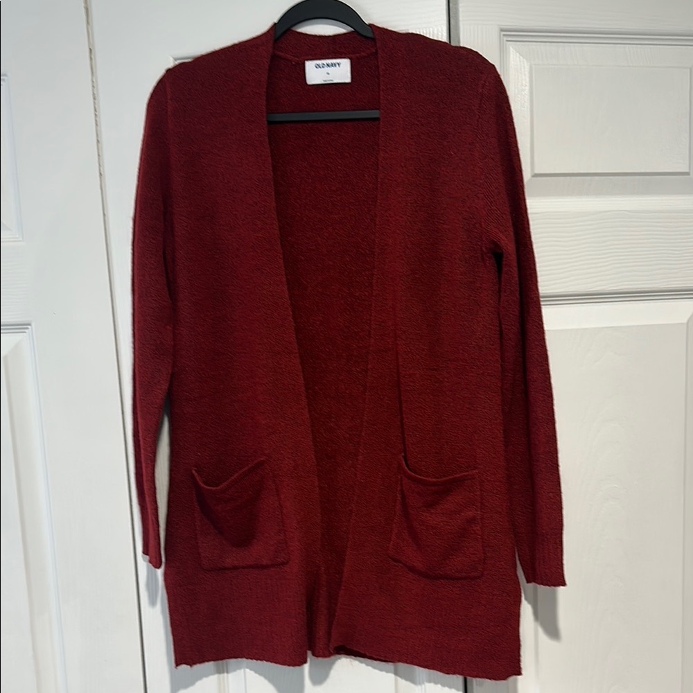 Old Navy Women's Red Open-Front Sweater